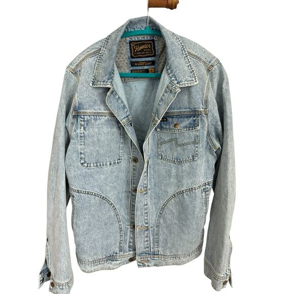 Howler Bros Denim Depot Jacket Medium Light Wash Blue Jean Western Chore Coat - Picture 1 of 9